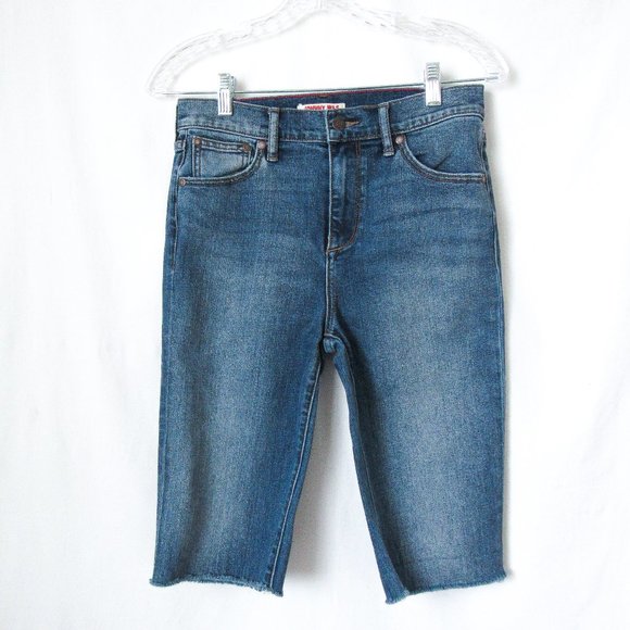 JOHNNY WAS Jean Shorts Blue Denim Size 28 Skinny Bermuda Jort Mid Rise Y2K